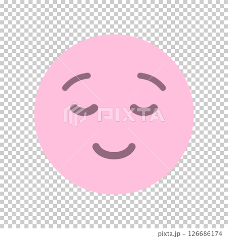目を閉じで微笑むシンプルでかわいい絵文字 - 満足や感謝・リラックスやマインドフルネスのアイコン素材 目を閉じで微笑むシンプルでかわいい絵文字 - 満足や感謝・リラックスやマインドフルネスのアイコン素材 126686174