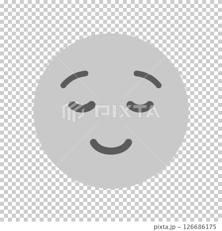 A simple emoji of a person smiling gently with their eyes closed - Icon material showing satisfaction, gratitude, relief, and happiness 126686175