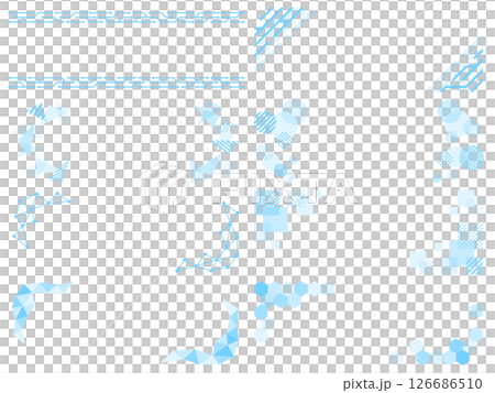 水色のサイバーな見出し飾りフレームセット 水色のサイバーな見出し飾りフレームセット 126686510