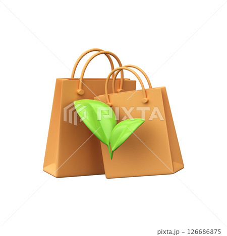 3d Paper eco-friendly bag. Environment protection. 126686875