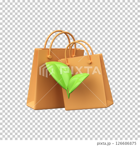 3d Paper eco-friendly bag. Environment protection. 126686875