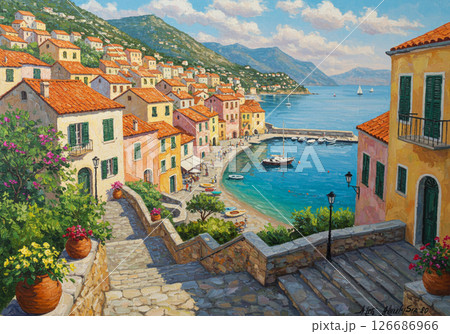 西洋風の港町 126686966
