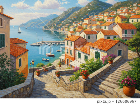 西洋風の港町 126686967