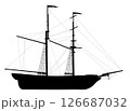 Sailing ship detailed vector silhouette 126687032