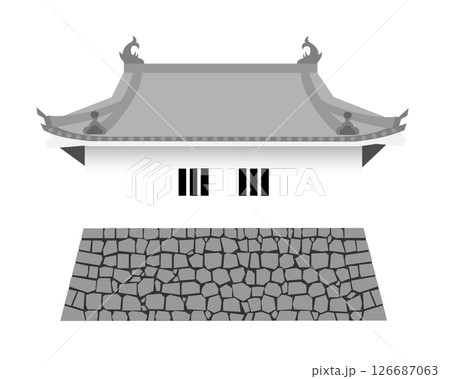 日本の城　平櫓のイラスト 126687063