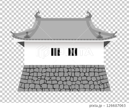 日本の城　平櫓のイラスト 126687063