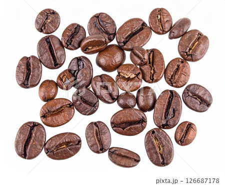 A Collection of Roasted Coffee Beans in Brown Hues 126687178