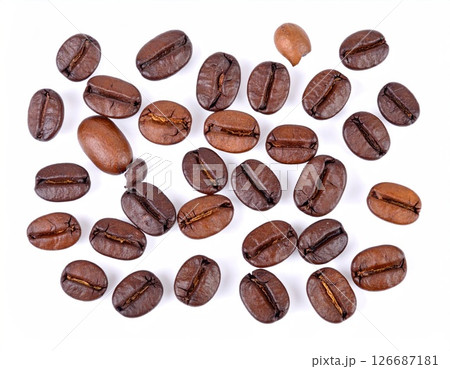 Various Shapes of Roasted Coffee Beans Various Shapes of Roasted Coffee Beans 126687181