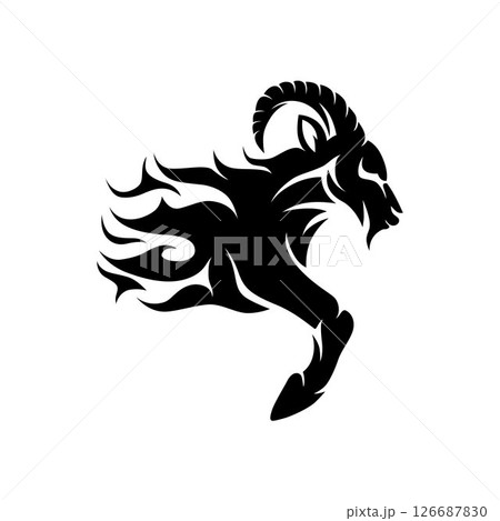 goat logo abstract silhouette vector	 126687830