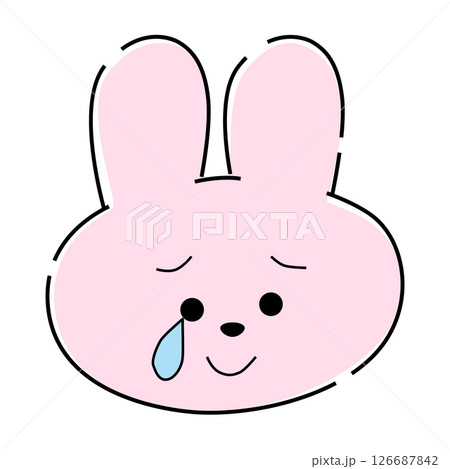 泣いて喜ぶピンクのうさぎイラスト13 126687842