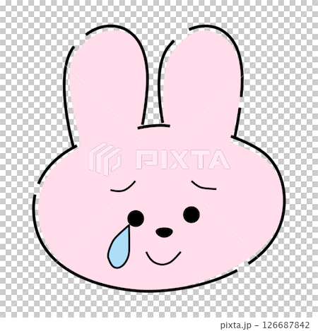泣いて喜ぶピンクのうさぎイラスト13 126687842
