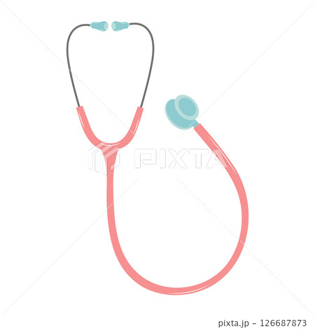 Medical stethoscope on white background.  126687873