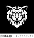 abstract angry tiger face vector logo	 126687934
