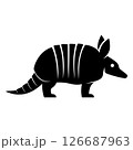 armadillo silhouette vector logo or icon	 126687963