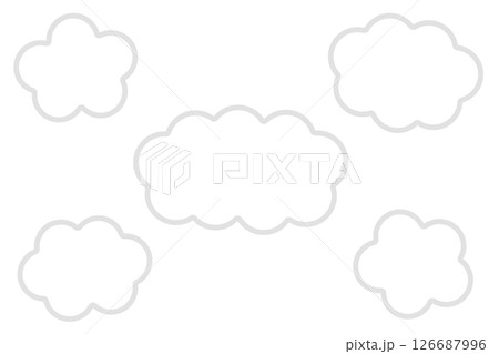 モクモクした雲形の吹き出しセットイラスト モクモクした雲形の吹き出しセットイラスト 126687996