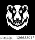 abstract silhouette logo badger head vector	 126688037