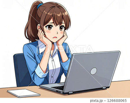 会社員　困る　悩む 126688065