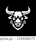 abstract bull head and horns vector logo	 126688075