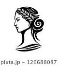 ancient greek woman face silhouette vector logo	 126688087