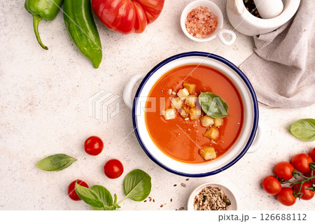 Gazpacho soup in bowl 126688112