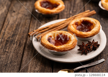 Portuguese custard tarts or Pastel de Nata 126688114