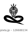 king cobra silhouette logo with crown vector	 126688134