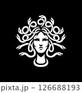medusa head vector logo with abstract snake	 126688193
