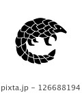 abstract pangolin icon silhouette logo vector	 126688194