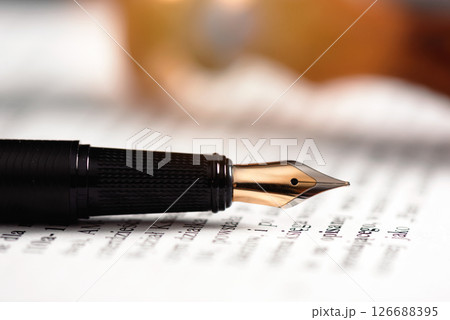 Agreement, law or legal concept with fountain pen 126688395