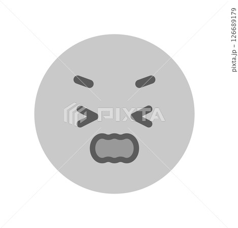 大声で叫んでいる顔の絵文字 - 怒っている人やクレーマーやケンカ、イヤ･NOの感情のイメージ素材 126689179