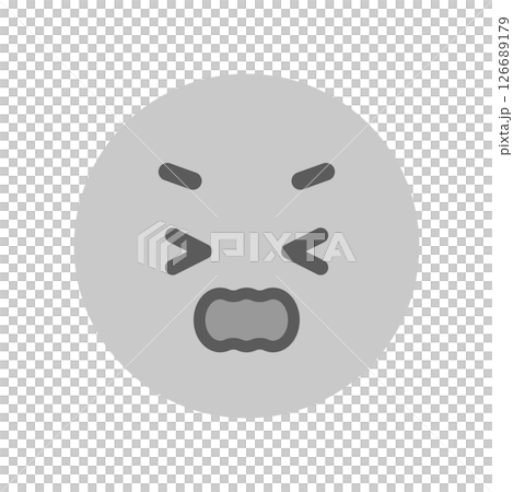 大声で叫んでいる顔の絵文字 - 怒っている人やクレーマーやケンカ、イヤ･NOの感情のイメージ素材 126689179