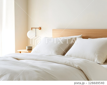 Modern patio design with pergola and fireplace. 126689540