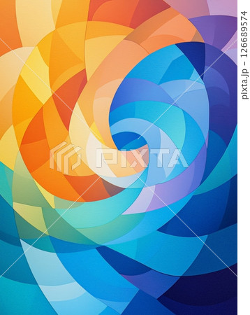 Vibrant abstract spiral painting a colorful journey through artistic expression Vibrant abstract spiral painting a colorful journey through artistic expression 126689574