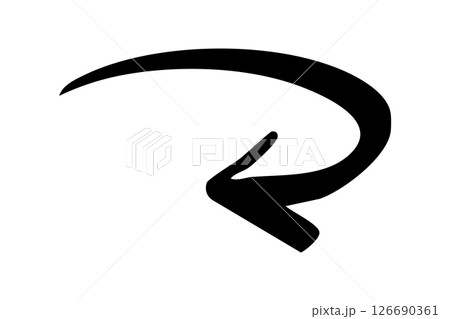 手書きのカーブした矢印 リバース 戻る 回転 手書きのカーブした矢印 リバース 戻る 回転 126690361