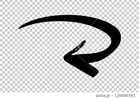 手書きのカーブした矢印 リバース 戻る 回転 手書きのカーブした矢印 リバース 戻る 回転 126690361