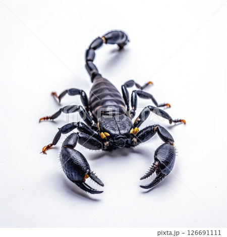 Black Scorpion on White Background. Generative AI 126691111