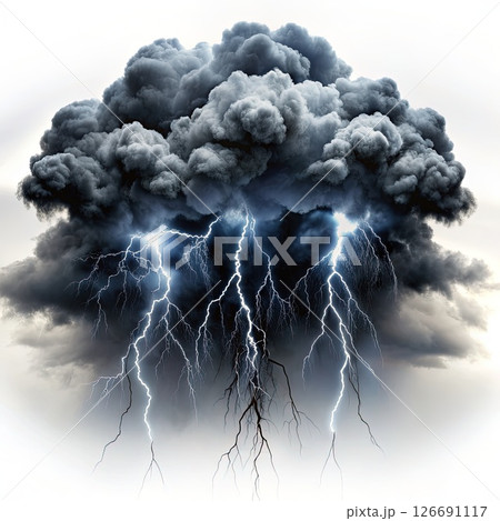 Massive Cloud Generating Lightning Strikes. Generative AI 126691117