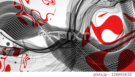 The abstract wave art background is made in a frame style. Template for science and technology presentation. Vector. 126691618