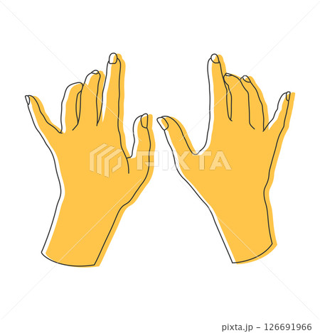 Human hands outline. Hands stroking surface or playing the piano. Vector illustration 126691966