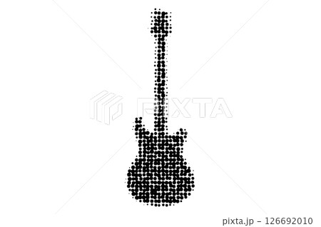 Halftone Bass Guitar Black Dot Pattern Halftone Bass Guitar Black Dot Pattern 126692010