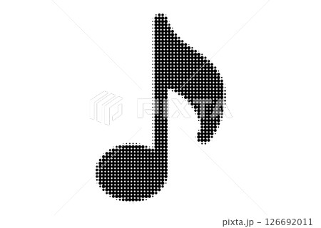 Halftone Musical Note Black Dot Pattern 126692011
