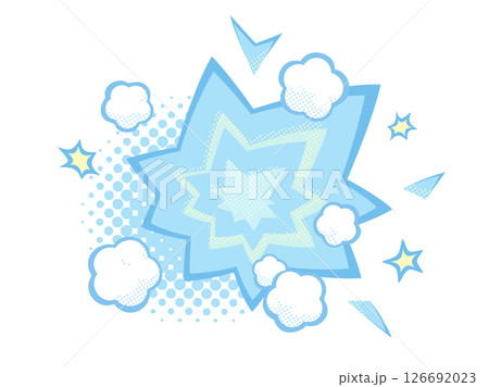 ポップな衝撃のエフェクトのイラスト素材_水色 ポップな衝撃のエフェクトのイラスト素材_水色 126692023