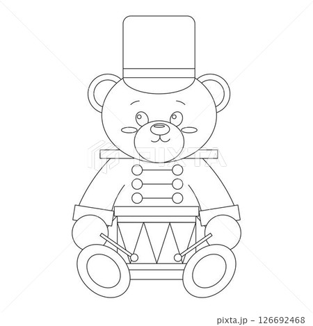 Vector illustration with Teddy Bear with drum 126692468