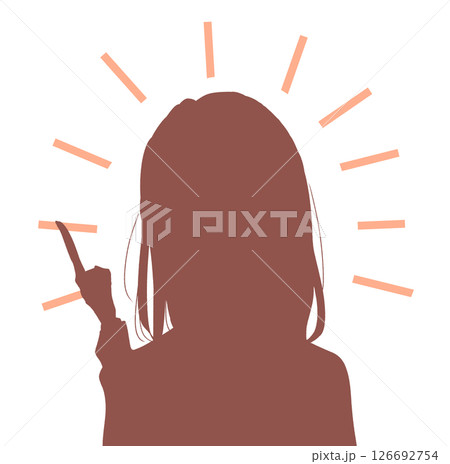 人差し指をさす女性 シルエット 人差し指をさす女性 シルエット 126692754