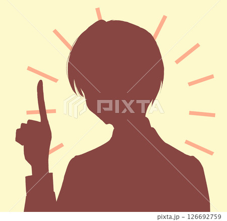 人差し指をさす男性　シルエット 126692759