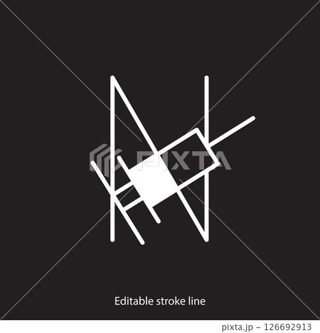 No syringe, hormones, antibiotic, drugs icon. No injection symbol. Vector stock illustration isolated on black background for design template medical, pharmacy, hospital. Editable stroke line No syringe, hormones, antibiotic, drugs icon. No injection symbol. Vector stock illustration isolated on black background for design template medical, pharmacy, hospital. Editable stroke line 126692913