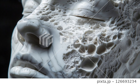 A marble sculpture showcasing lifelike features with exquisite craftsmanship and meticulous detail. A marble sculpture showcasing lifelike features with exquisite craftsmanship and meticulous detail. 126693234
