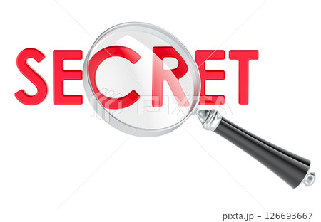 SECRET Under Magnifying Glass, 3D Rendering 126693667