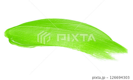 Green paint stroke isolated on white background Green paint stroke isolated on white background 126694303