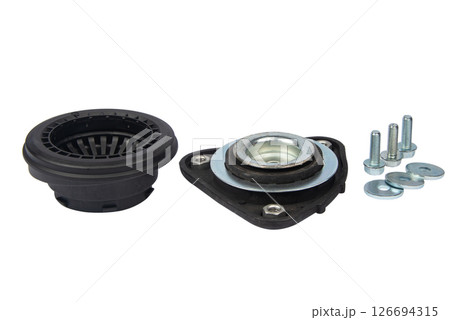 Suspension strut support bearing isolated on white 126694315